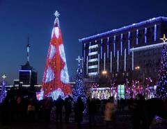 Новорічне оформлення площі Свободи<br>і перша в Європі Новорічна Ялинка із світлодіодних пікселій,<br>м.Харків