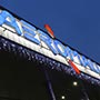 Оформление уличными гирляндами фасада здания. Торгово-развлекательный центр «Аэромолл», г.Борисполь Оформление уличными гирляндами фасада здания. Торгово-развлекательный центр «Аэромолл», г.Борисполь